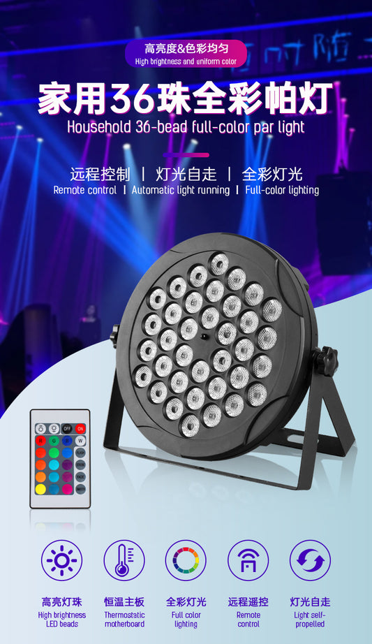 New Home Stage Light with 36 LED, Par Light, RGB Light, Remote Control Light, KTV Light, Dance Party Light
