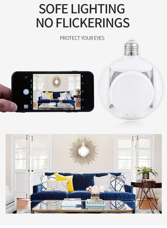 high brightness football light cool white folding ufo lamp E27 40W deformed leaf Led foldable football bulb/football lamp