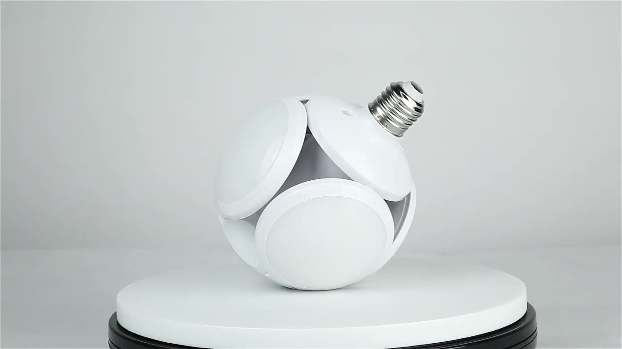 high brightness football light cool white folding ufo lamp E27 40W deformed leaf Led foldable football bulb/football lamp