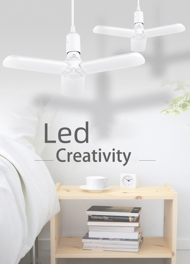 Super Bright B22 E27 2 3 4 Leaf Fan Blade 60W 6000LM Led Lamp Deformable Light fan blade led bulb