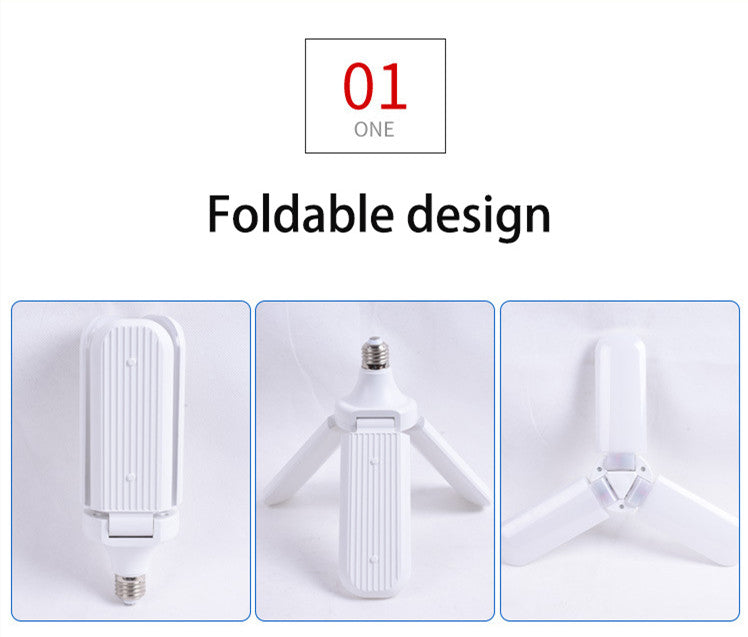 Super Bright B22 E27 2 3 4 Leaf Fan Blade 60W 6000LM Led Lamp Deformable Light fan blade led bulb