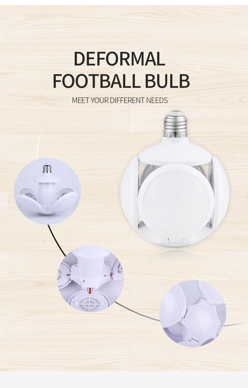 high brightness football light cool white folding ufo lamp E27 40W deformed leaf Led foldable football bulb/football lamp