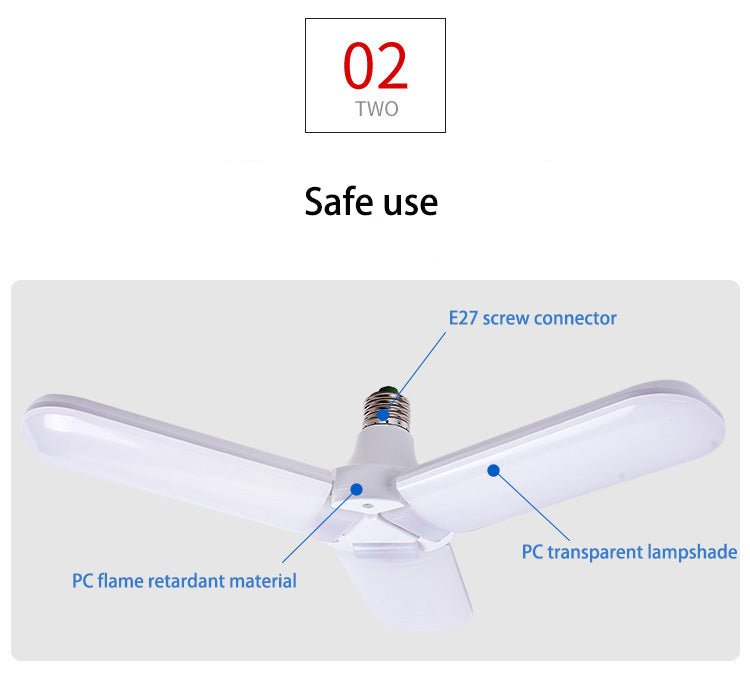 Super Bright B22 E27 2 3 4 Leaf Fan Blade 60W 6000LM Led Lamp Deformable Light fan blade led bulb