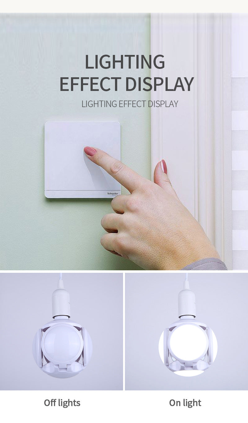 high brightness football light cool white folding ufo lamp E27 40W deformed leaf Led foldable football bulb/football lamp