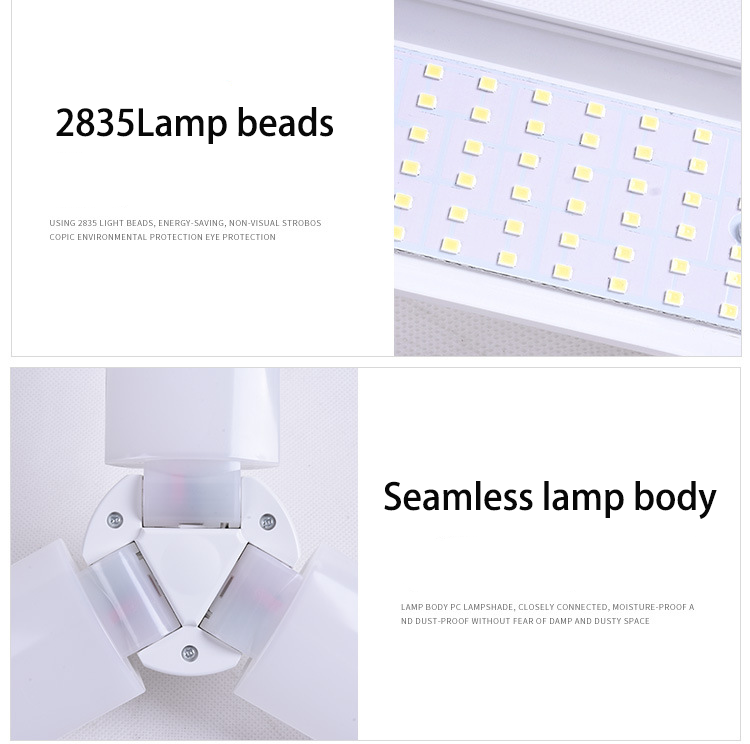 Super Bright B22 E27 2 3 4 Leaf Fan Blade 60W 6000LM Led Lamp Deformable Light fan blade led bulb