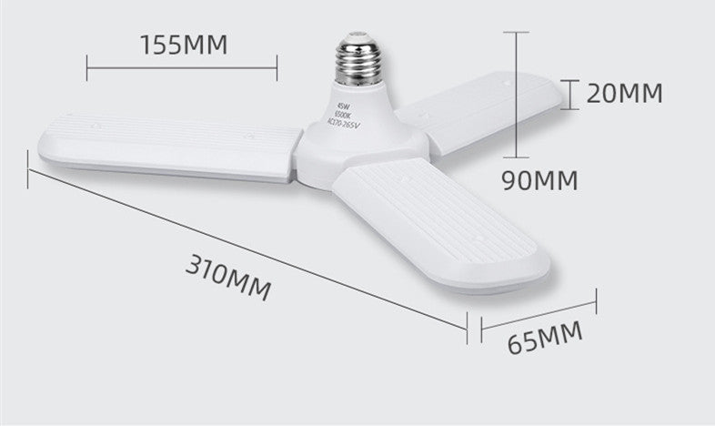 Super Bright B22 E27 2 3 4 Leaf Fan Blade 60W 6000LM Led Lamp Deformable Light fan blade led bulb