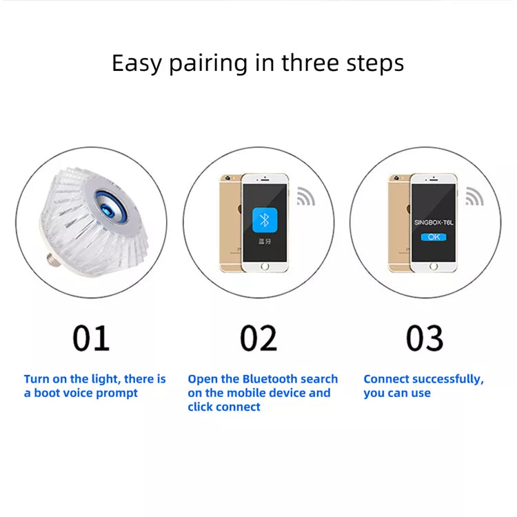 Music Crystal Colorful RGB Smart Dimming 30W E27 Smart Led Light Bulb