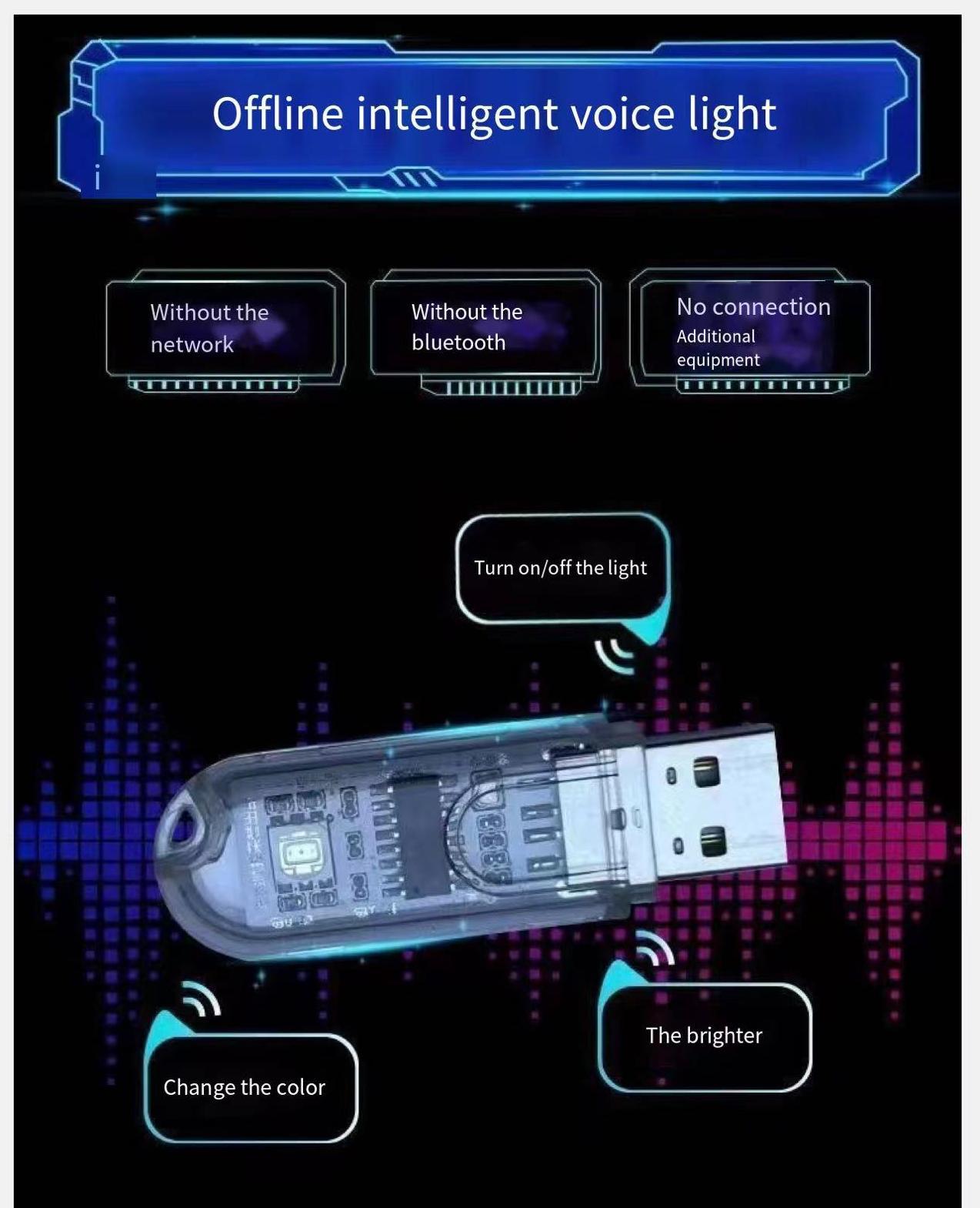 2022 New USB Voice Control 7 colors Smart night lamp