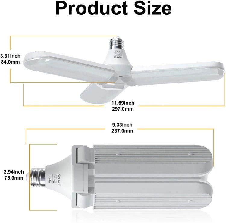 Foldable Lamp 3 Fan Blade Light 45W E27 LED Bulb Prices